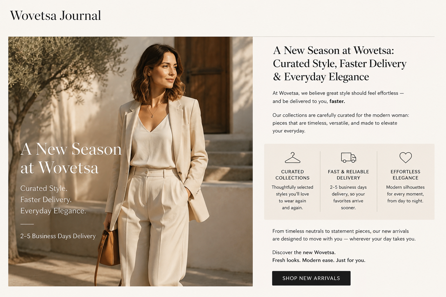 A New Season at Wovetsa: Curated Style, Faster Delivery, Everyday Elegance