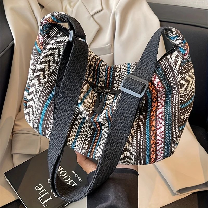 crossbody bags tribal style shoulder bag, foldable crossbody striped pattern, flag theme hand washable edge painted lining Crossbody Bags Tribal Style Shoulder Bag, Foldable Crossbody Striped Pattern, Flag Theme Hand Washable Edge Painted Lining