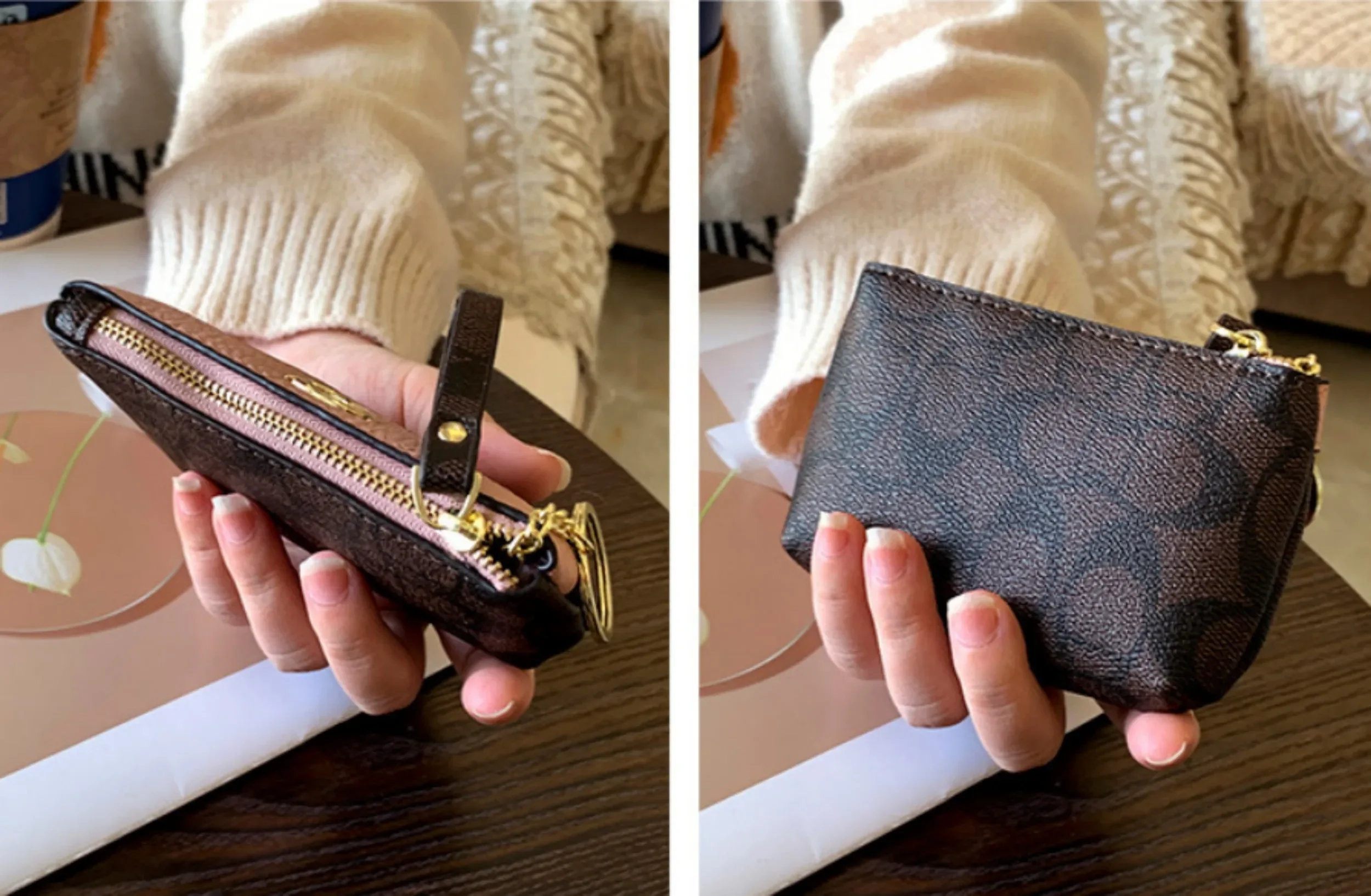 new classic old flower small wallet, women's mini wallet, coin small bag, change bag, leather wallet, storage bag, card bag New Classic Old Flower Small Wallet, Women's Mini Wallet, Coin Small Bag, Change Bag, Leather Wallet, Storage Bag, Card Bag