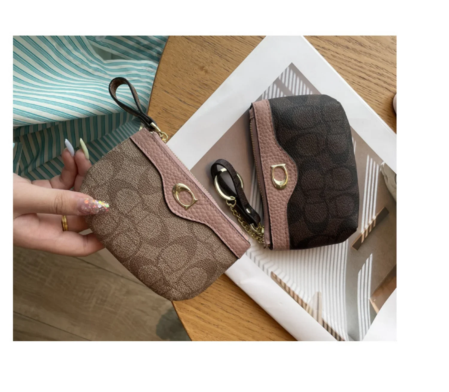 new classic old flower small wallet, women's mini wallet, coin small bag, change bag, leather wallet, storage bag, card bag New Classic Old Flower Small Wallet, Women's Mini Wallet, Coin Small Bag, Change Bag, Leather Wallet, Storage Bag, Card Bag