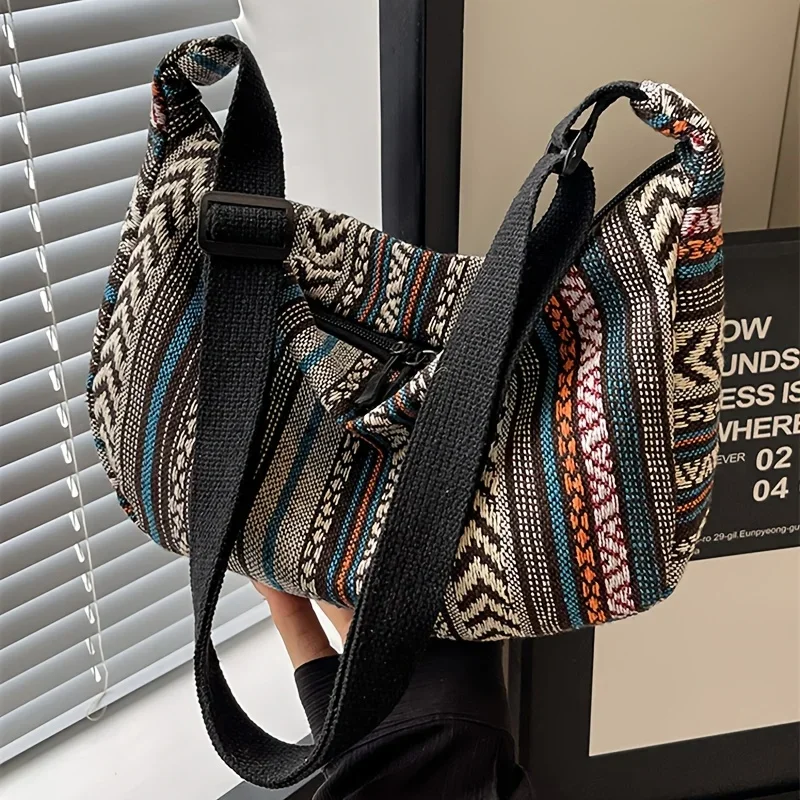 crossbody bags tribal style shoulder bag, foldable crossbody striped pattern, flag theme hand washable edge painted lining Crossbody Bags Tribal Style Shoulder Bag, Foldable Crossbody Striped Pattern, Flag Theme Hand Washable Edge Painted Lining