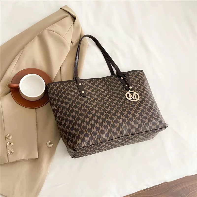 vintage ladies tote bag large capacity fashion elegant handbag classic underarm bag women's shopping bag Vintage Ladies Tote Bag Large Capacity Fashion Elegant Handbag Classic Underarm Bag Women's Shopping Bag