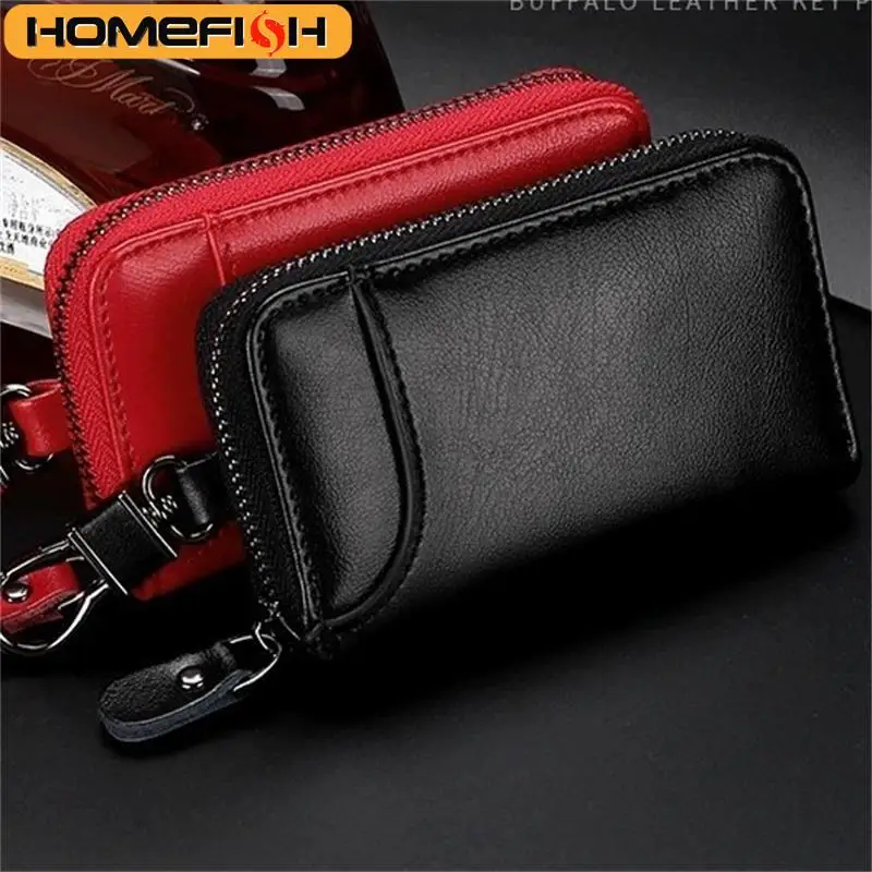 homefish multifunctional mini key bag, genuine leather keychain for men & women, portable car key case HOMEFISH Multifunctional Mini Key Bag, Genuine Leather Keychain for Men & Women, Portable Car Key Case