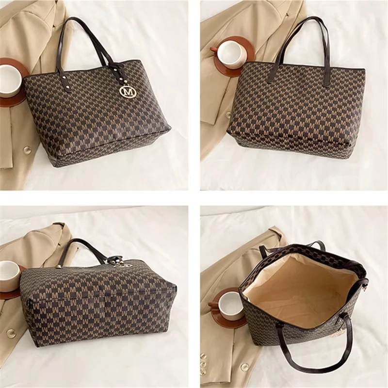 vintage ladies tote bag large capacity fashion elegant handbag classic underarm bag women's shopping bag Vintage Ladies Tote Bag Large Capacity Fashion Elegant Handbag Classic Underarm Bag Women's Shopping Bag